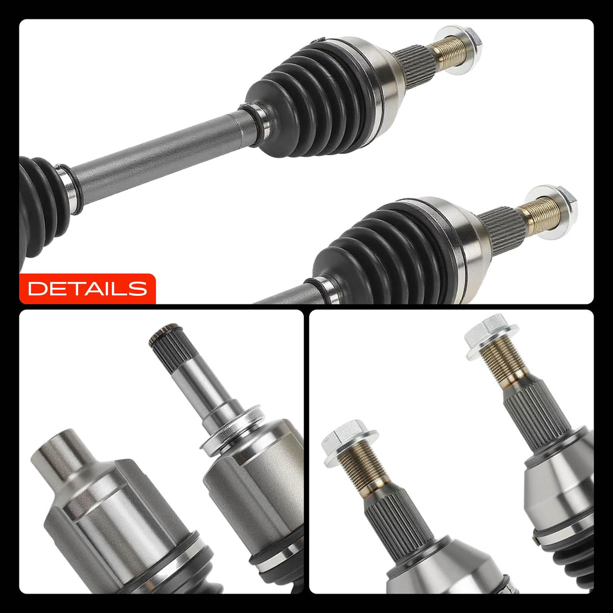 A-Premium axles in garage setting with tools, conveying easy DIY installation