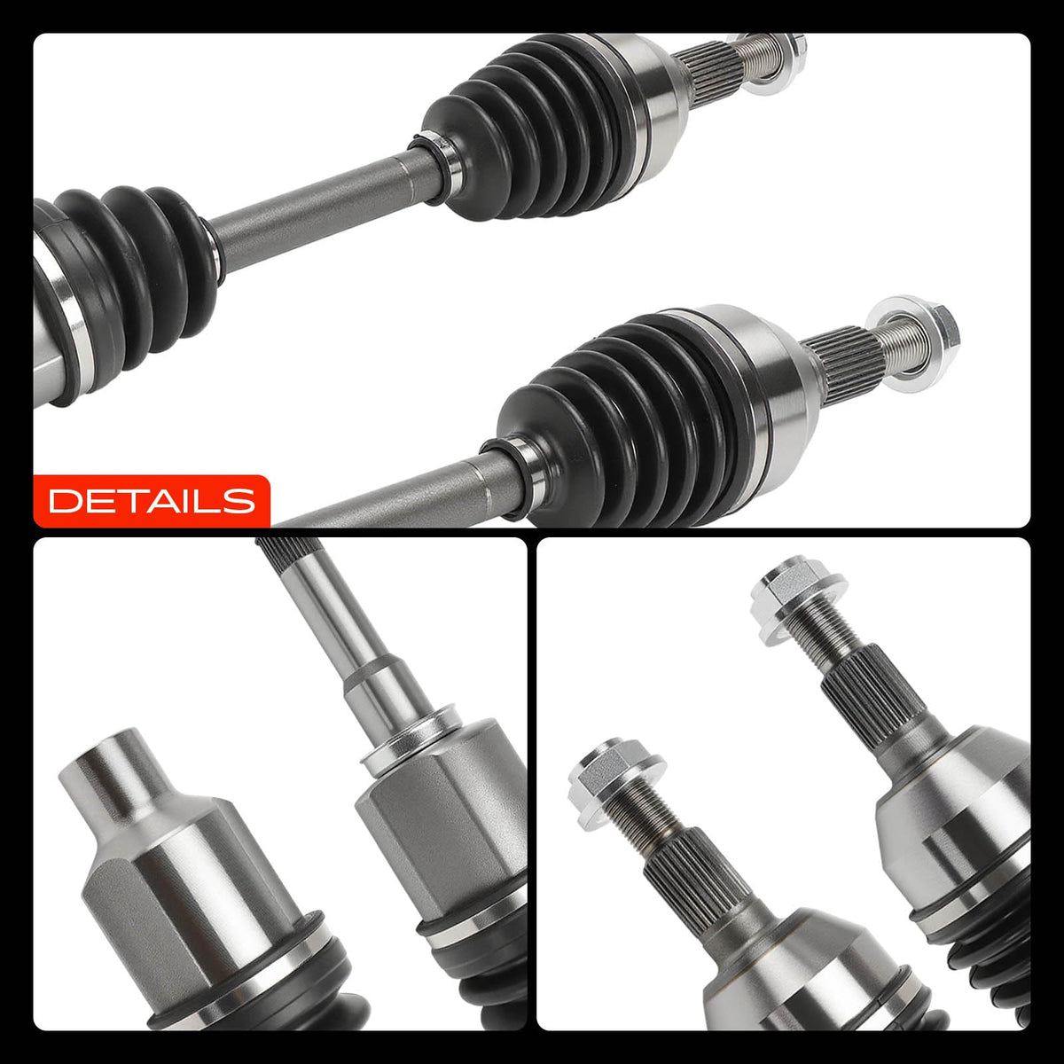 A-Premium axles held in hand for scale showing correct length and robust construction