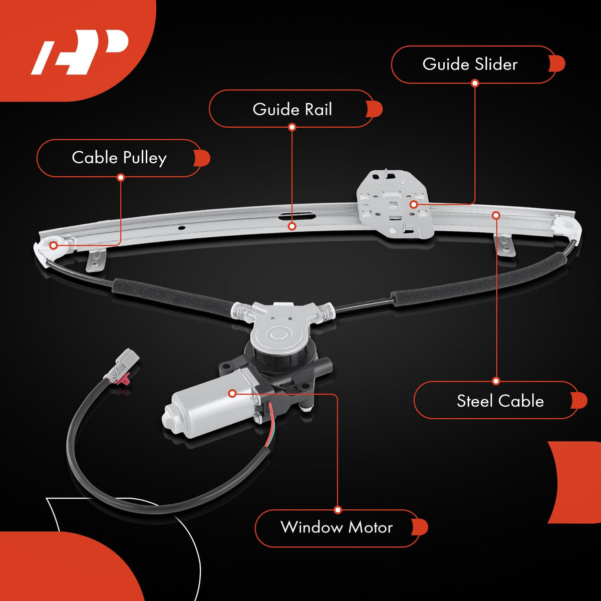 A-Premium back plate with mounting points highlighting secure OE-style attachment