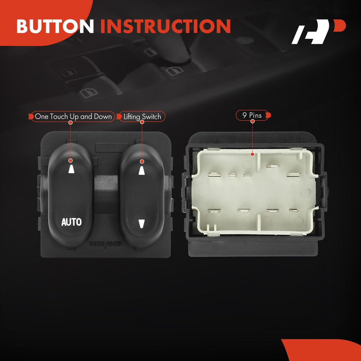 A-Premium switch backlight lit green for night visibility and matching OEM benefit