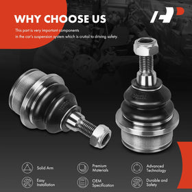 A-Premium ball joint next to ruler indicating correct dimensions for accurate replacement