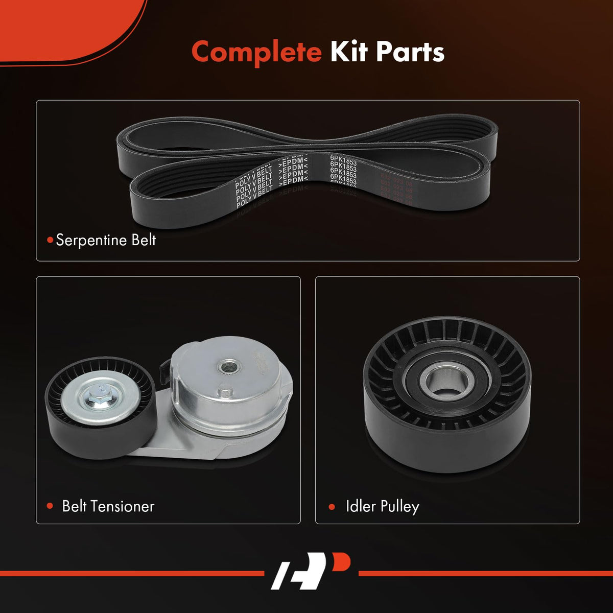 A-Premium serpentine belt close-up showing texture and durable ribs for secure grip