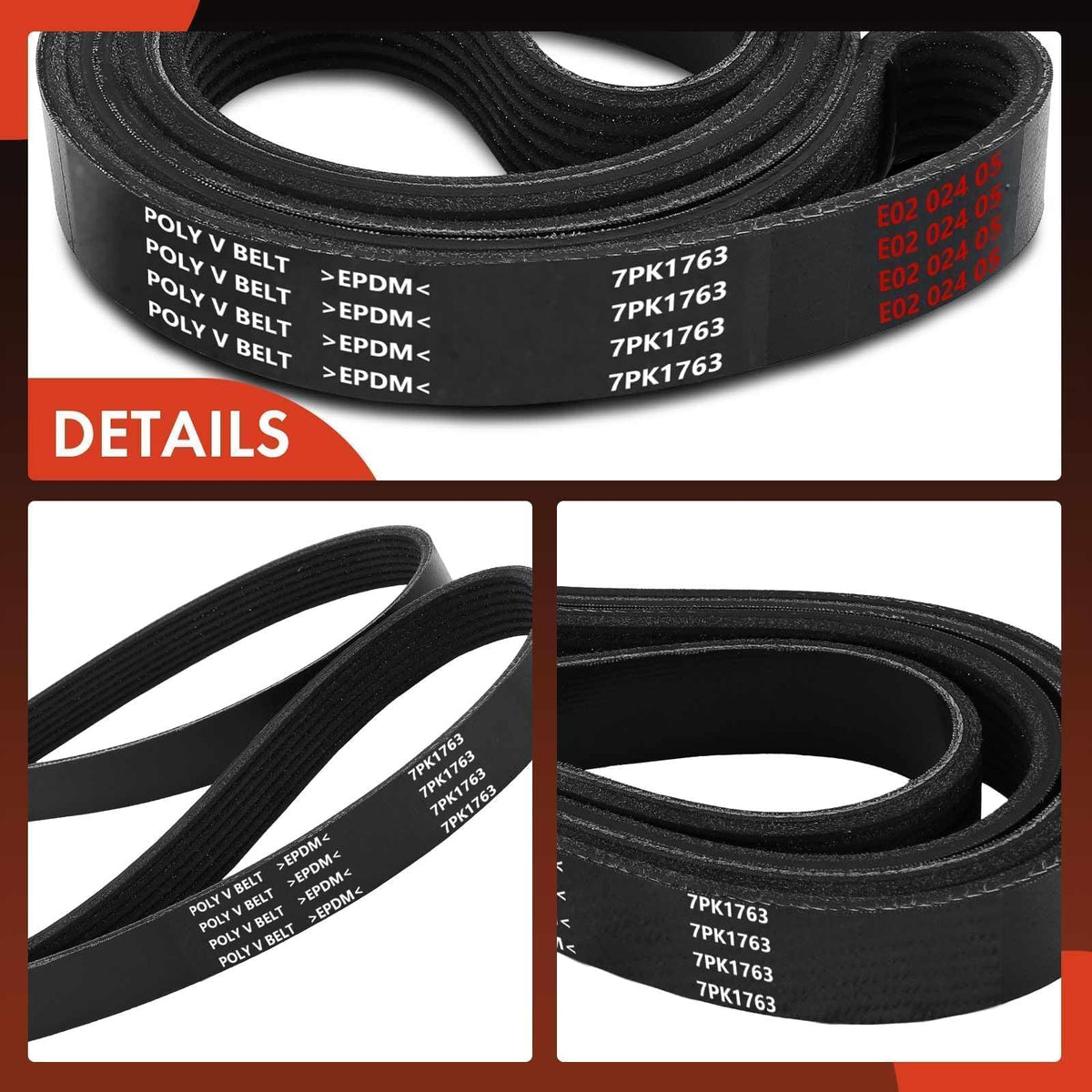 A-Premium belt flexed to show elasticity and easy tool-free installation handling