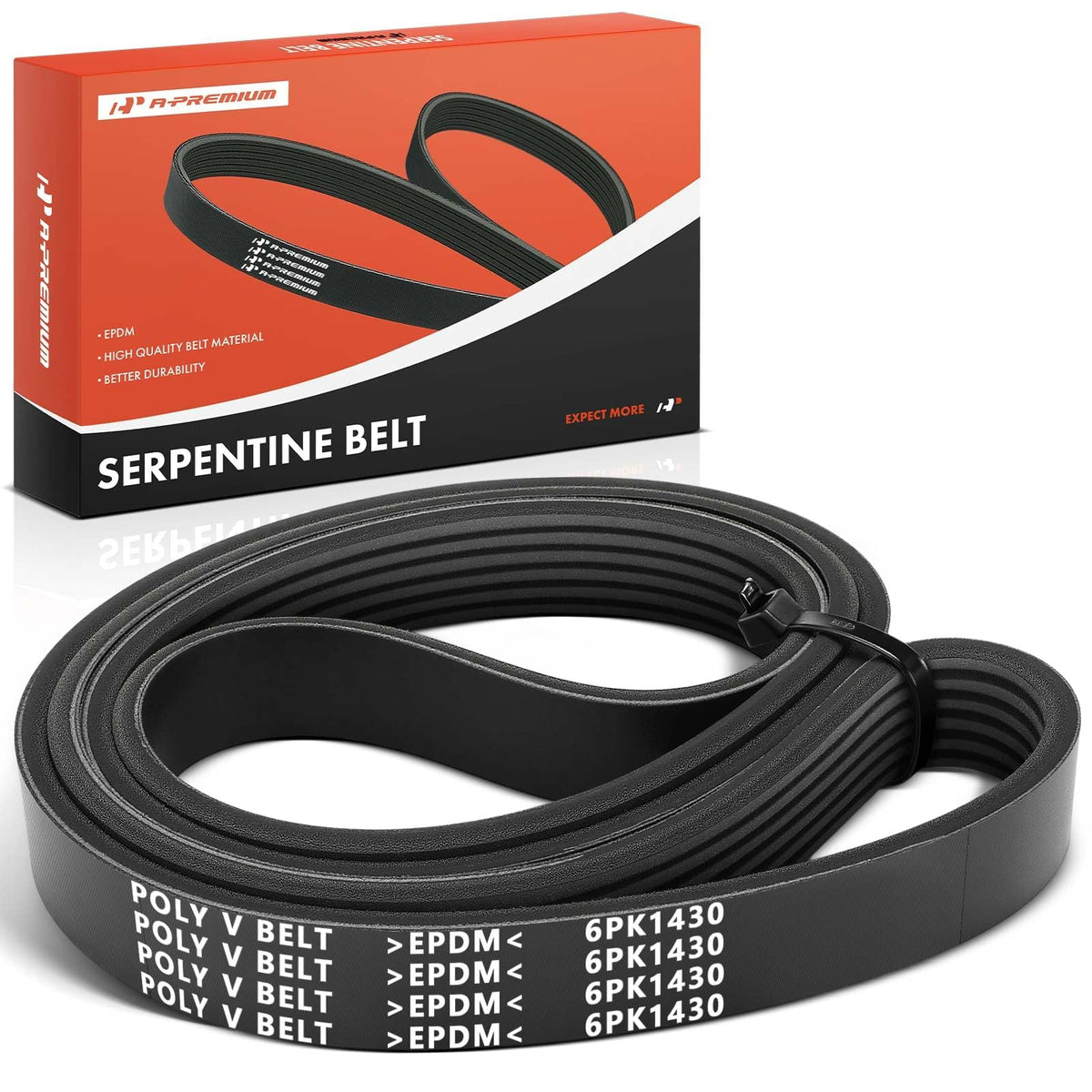 A-Premium belt front packaging showing brand and correct fitment