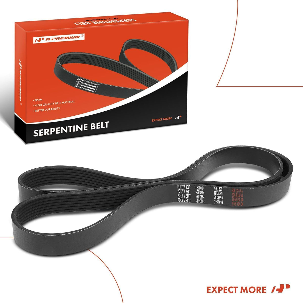 A-Premium belt displayed in a garage to show practical replacement context