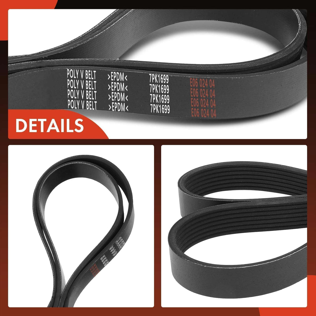A-Premium belt beside measuring tape illustrating 66.98 inch effective length