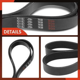 A-Premium belt beside measuring tape illustrating 66.98 inch effective length