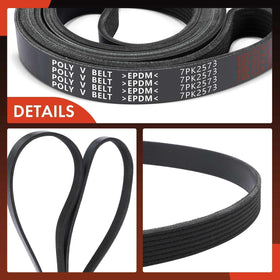 Side edge detail of A-Premium belt revealing polyester cord structure for durability