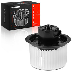 A-Premium front blower motor assembly showing complete unit and quick fit benefits