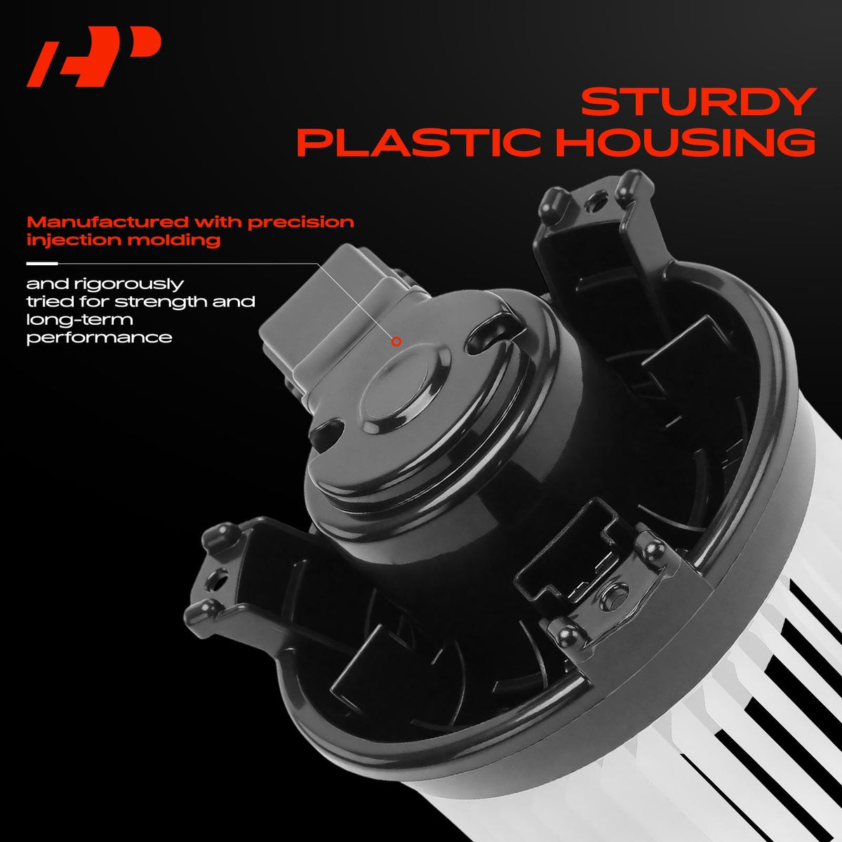 A-Premium blower motor installed in vehicle HVAC housing demonstrating ease