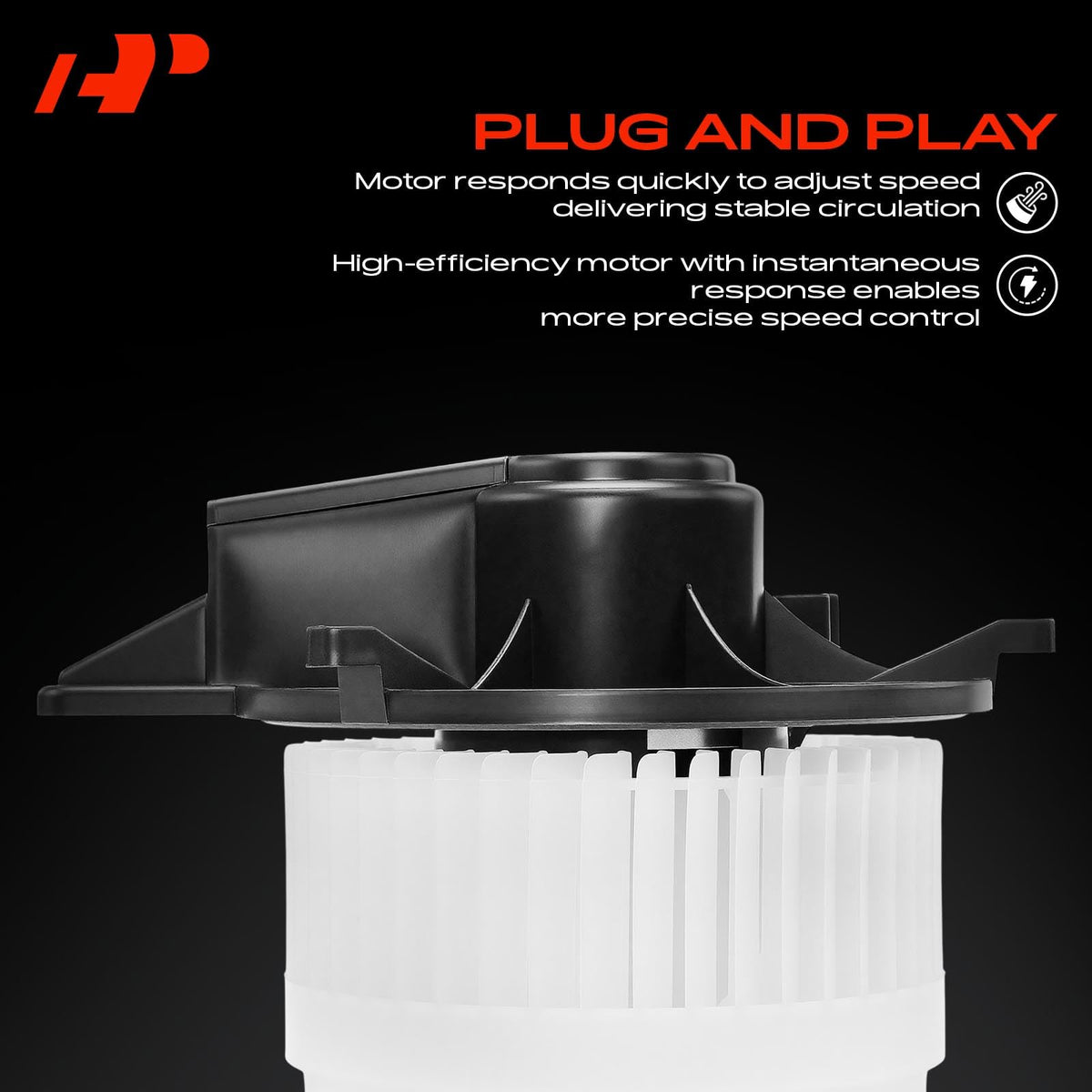 A-Premium blower motor side profile displaying housing and construction for durable performance