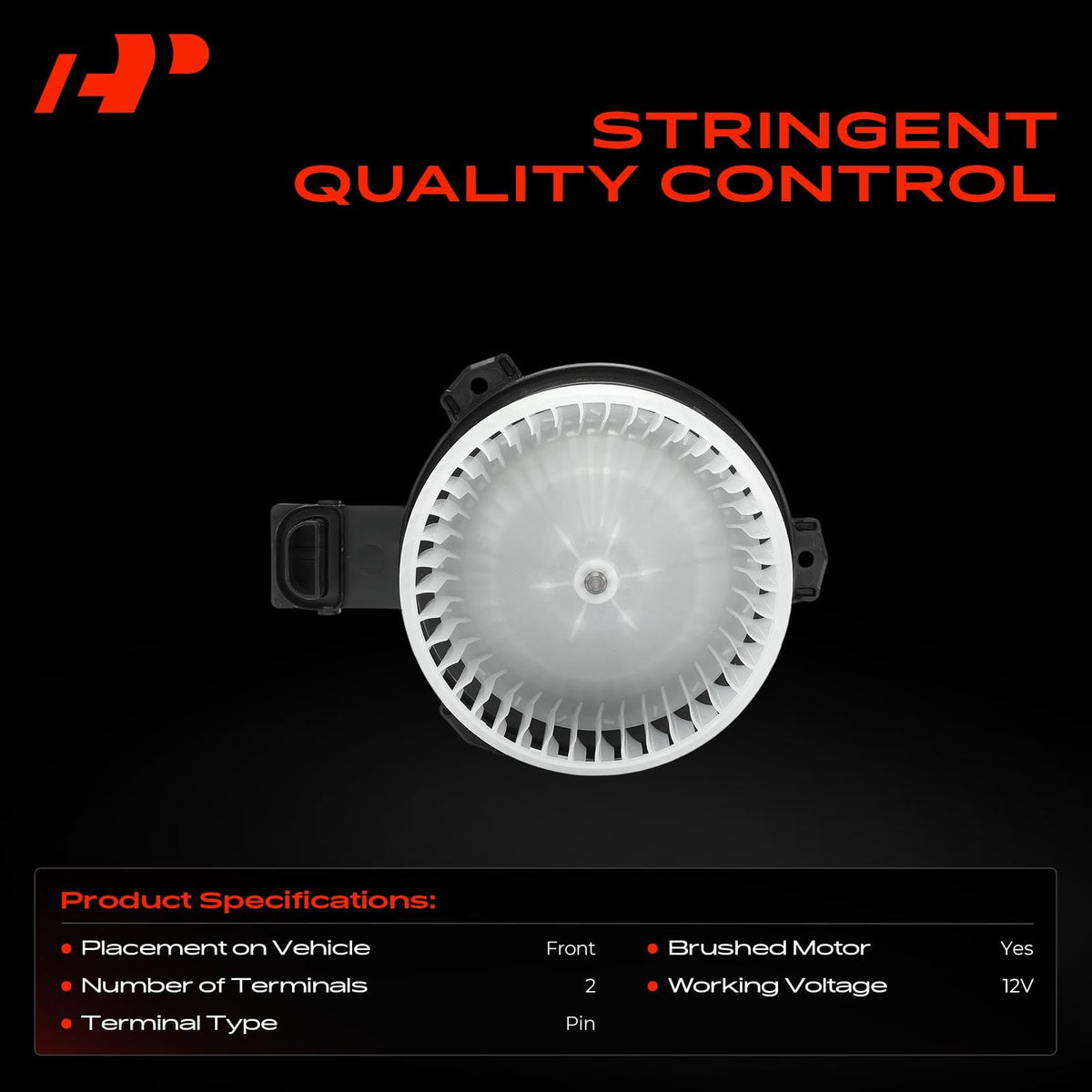 A-Premium side profile of blower motor showing mounting points and shape