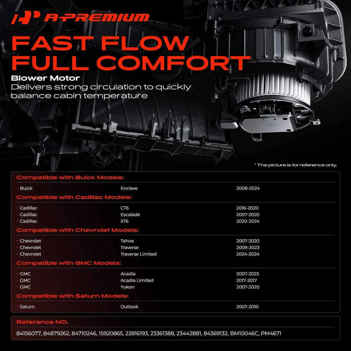 A-Premium side profile of assembly highlighting exact OEM dimensions