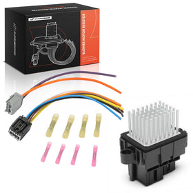 A-Premium front view of blower resistor showing mounting points and fitment benefit