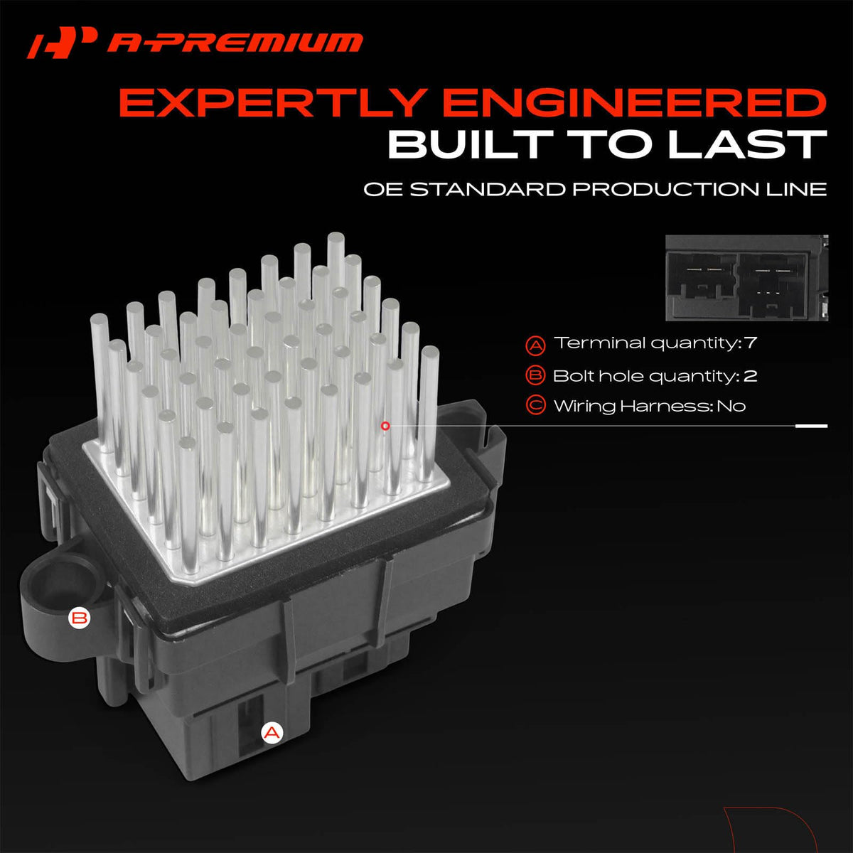 A-Premium resistor mounted in blower housing shows ready-to-install advantage