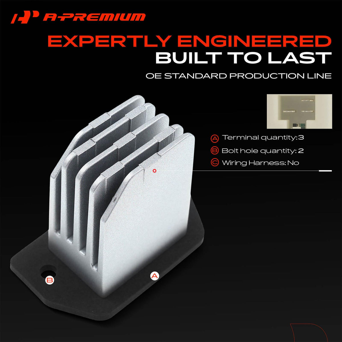 A-Premium bolt hole detail demonstrating secure factory-style mounting