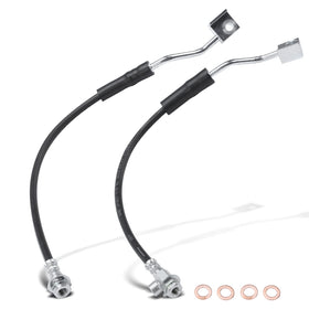 A-Premium brake hose stainless-steel fittings close-up demonstrating corrosion resistance