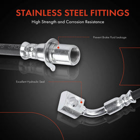 A-Premium hose connected to caliper showing secure fit and leak prevention benefit