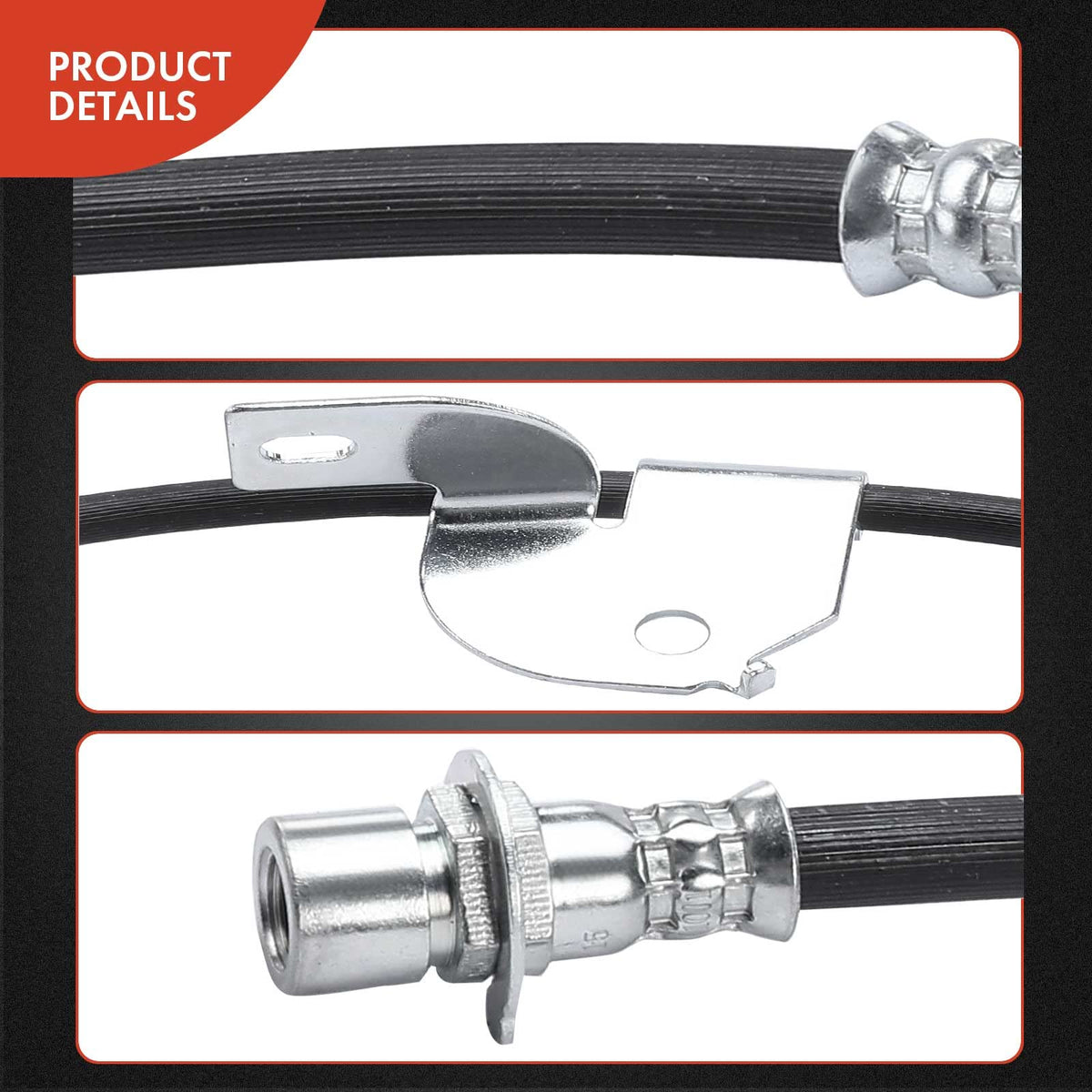 A-Premium brake hose installed on Ford F-150 front demonstrating correct routing