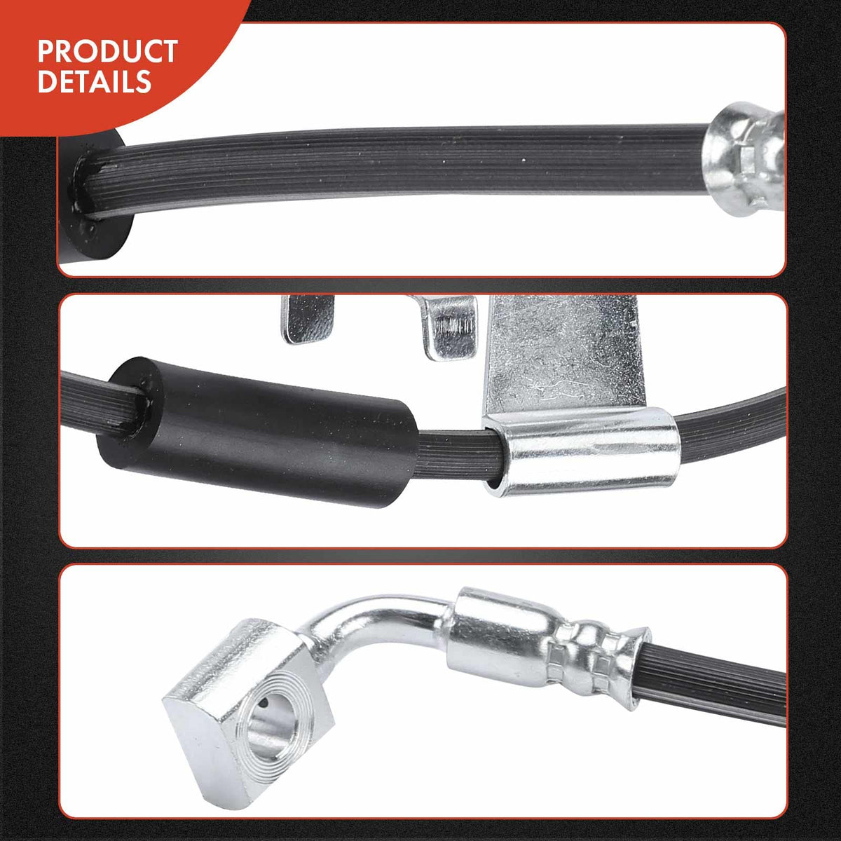 A-Premium hose displayed for length and routing comparison to factory line for confidence