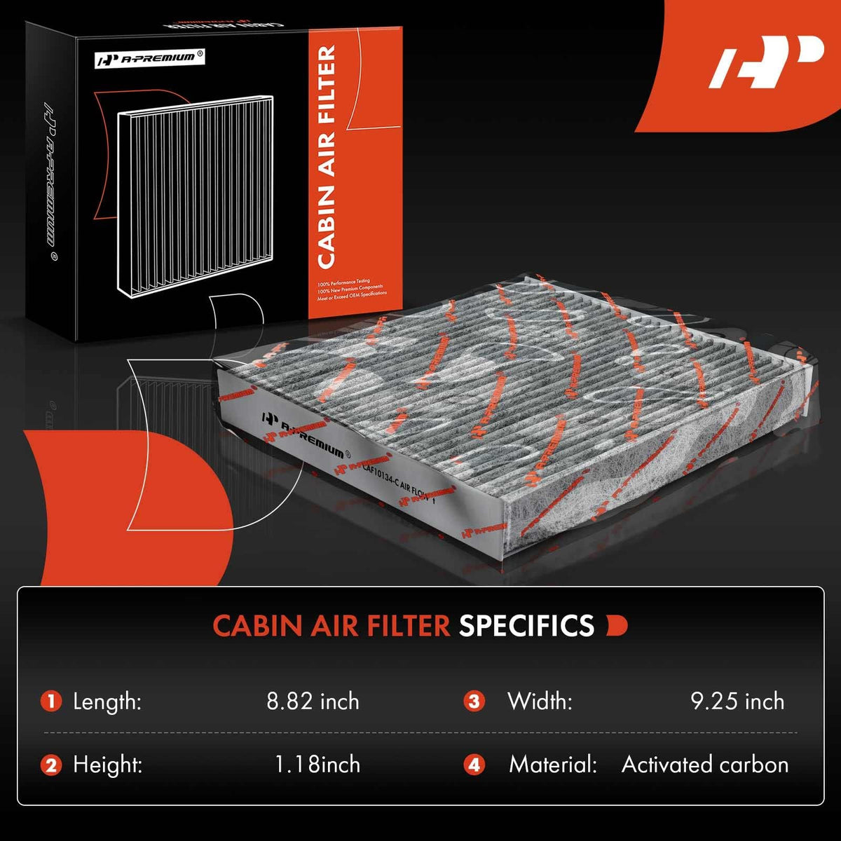 A-Premium cabin filter activated carbon layer detail reducing odors and airborne compounds