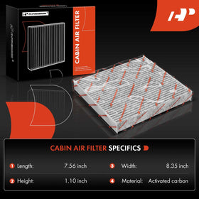 A-Premium cabin filter edge showing activated carbon layer for odor reduction and cleaner air