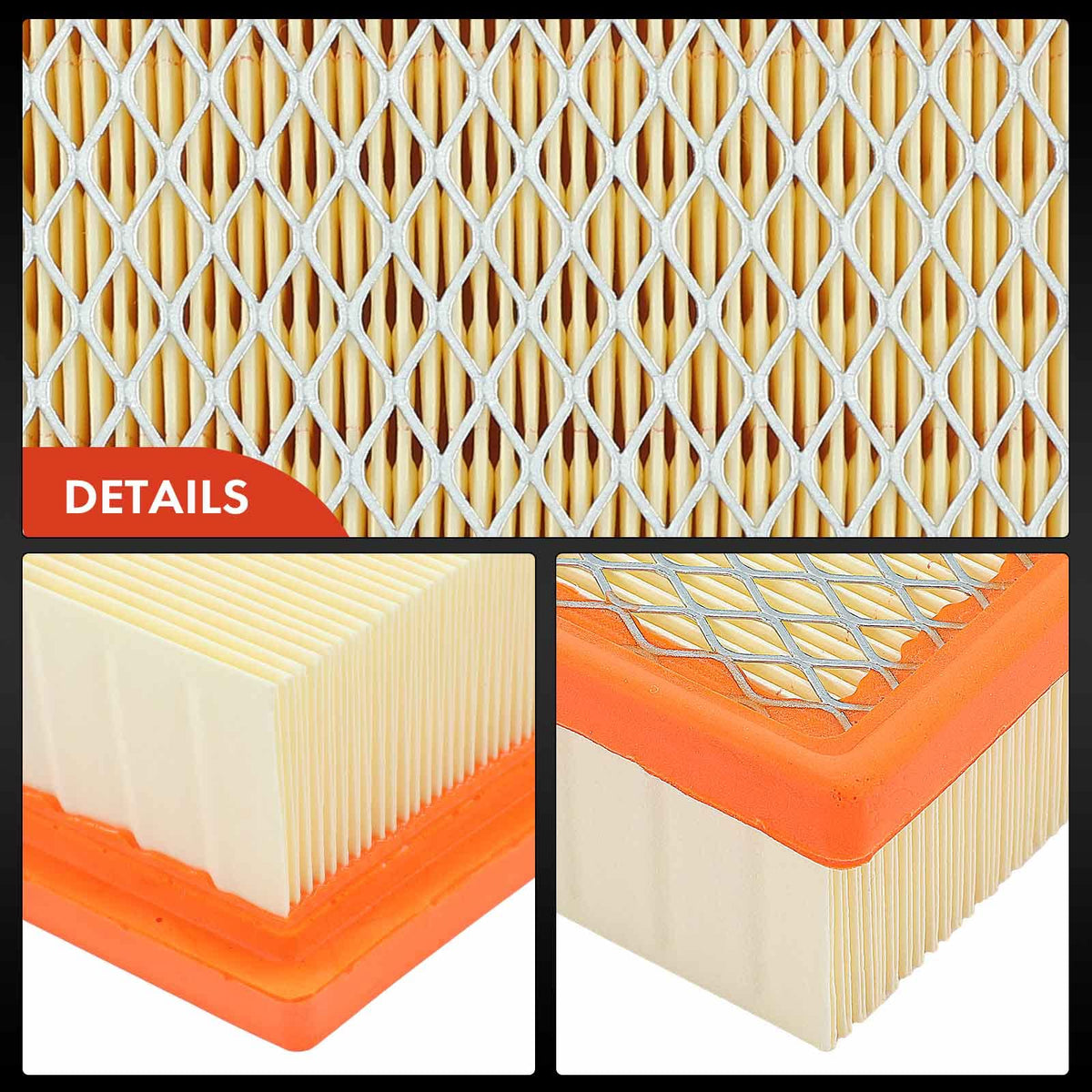 A-Premium cabin filter placed near dashboard vent demonstrating improved cabin air quality