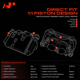 A-Premium caliper backside showing mounting points for faster installation