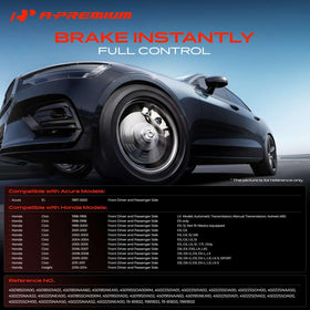A-Premium front caliper left side view, precise OEM-style fit for reliable braking