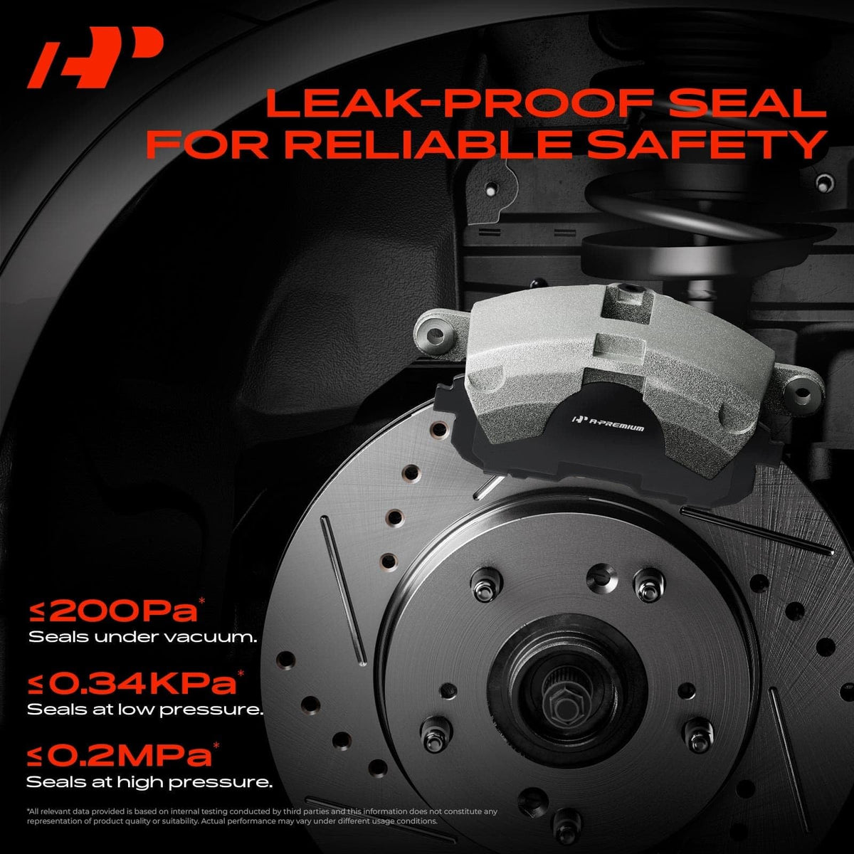 A-Premium caliper installed on spindle showing fitment on vehicle for quick verification