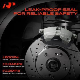 A-Premium caliper installed on spindle showing fitment on vehicle for quick verification