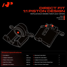 A-Premium caliper mounting face highlighting bolt pattern for straightforward installation