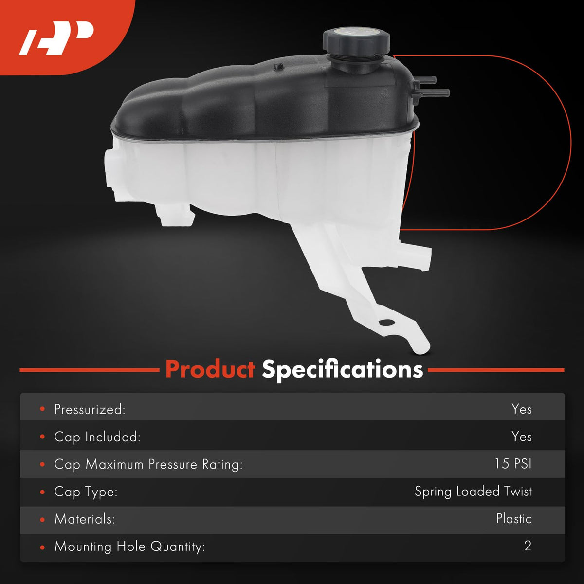 A-Premium cap and thread detail highlighting 15 PSI spring-loaded seal benefit