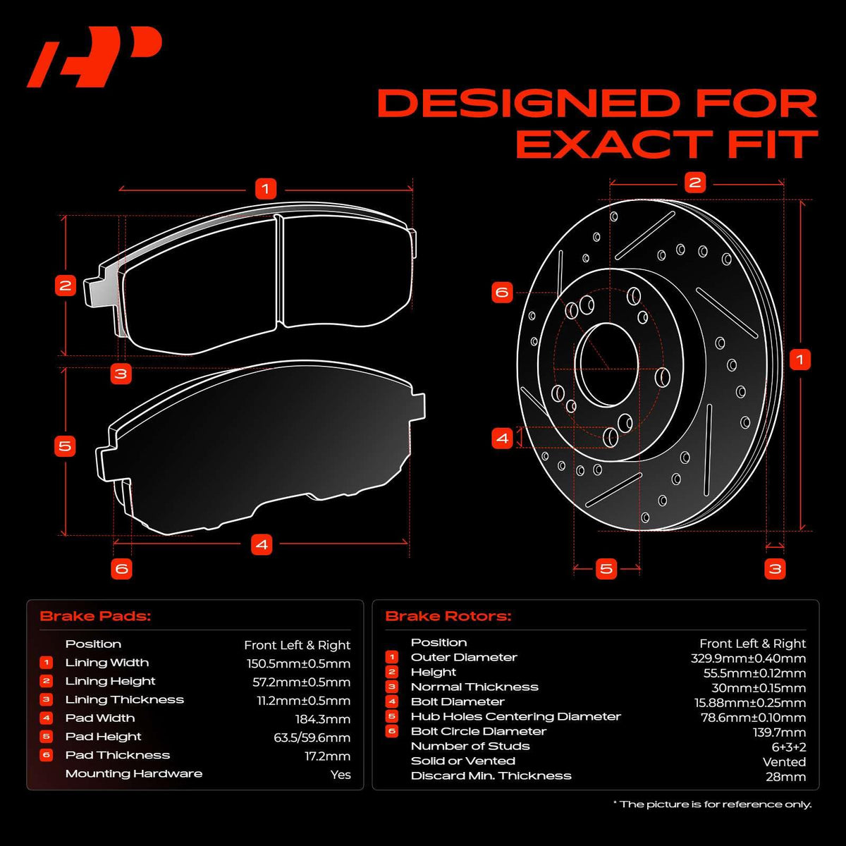 A-Premium ceramic pad detail showing friction surface for low dust performance