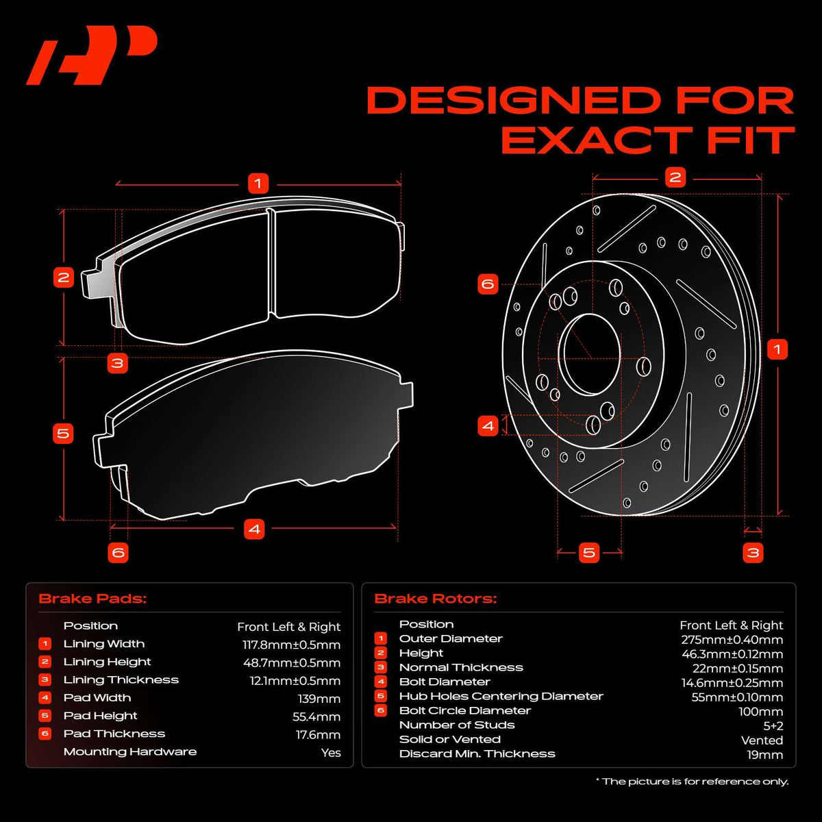 A-Premium ceramic brake pads detail illustrating low-dust and quiet operation