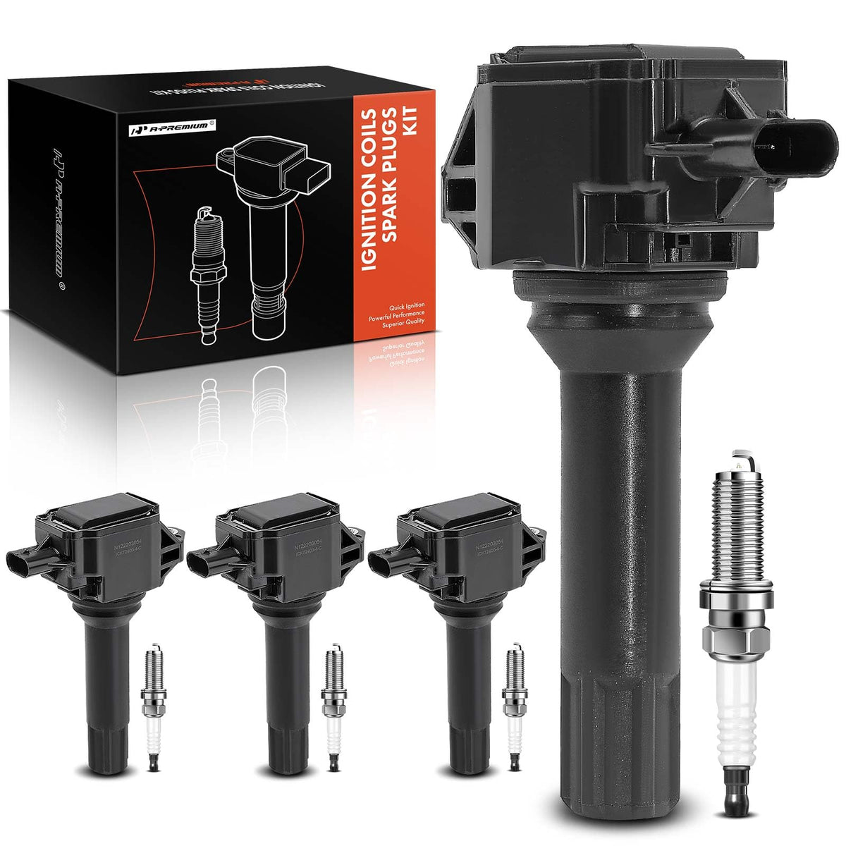 A-Premium ignition coil front view showing fit and durable construction benefit