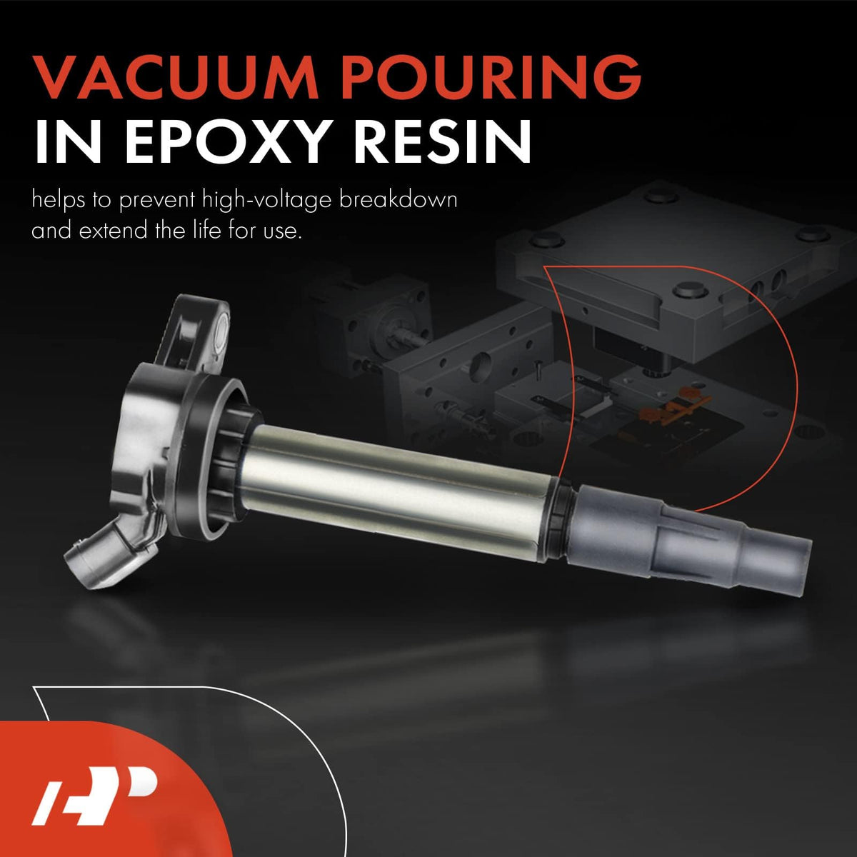 A-Premium detailed view of coil pin insulation showing durable sealing benefit