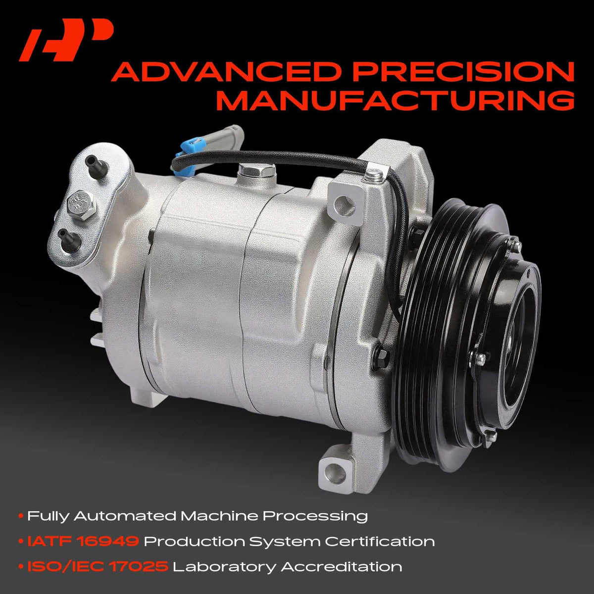 A-Premium clutch assembly shown attached to compressor for quicker installation
