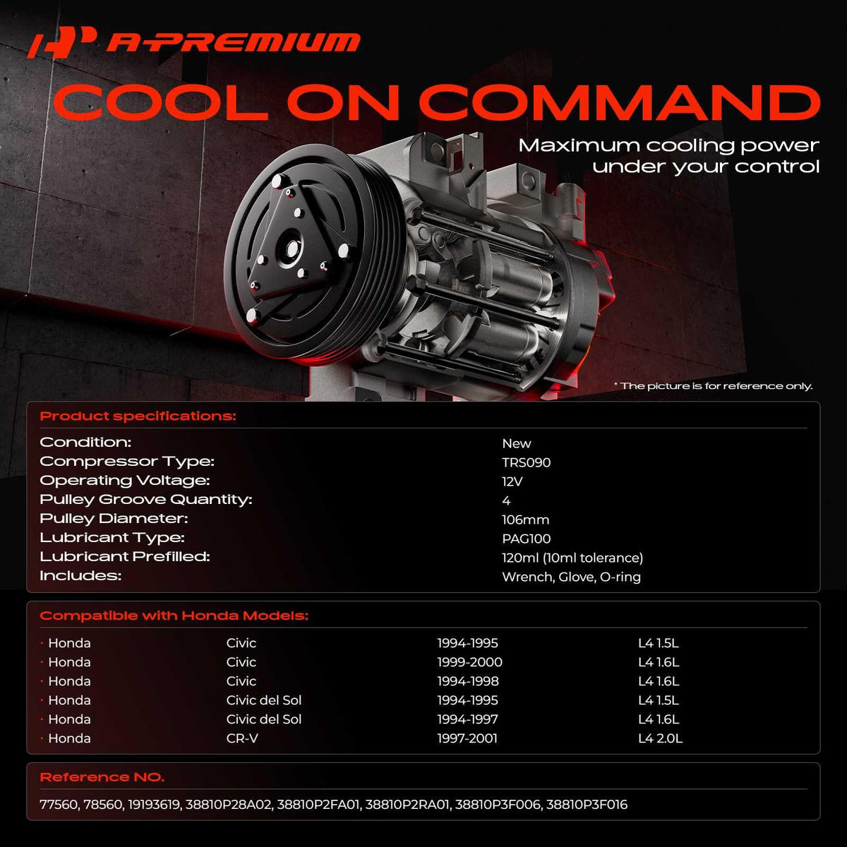A-Premium clutch detail highlighting secure engagement for reliable A/C function