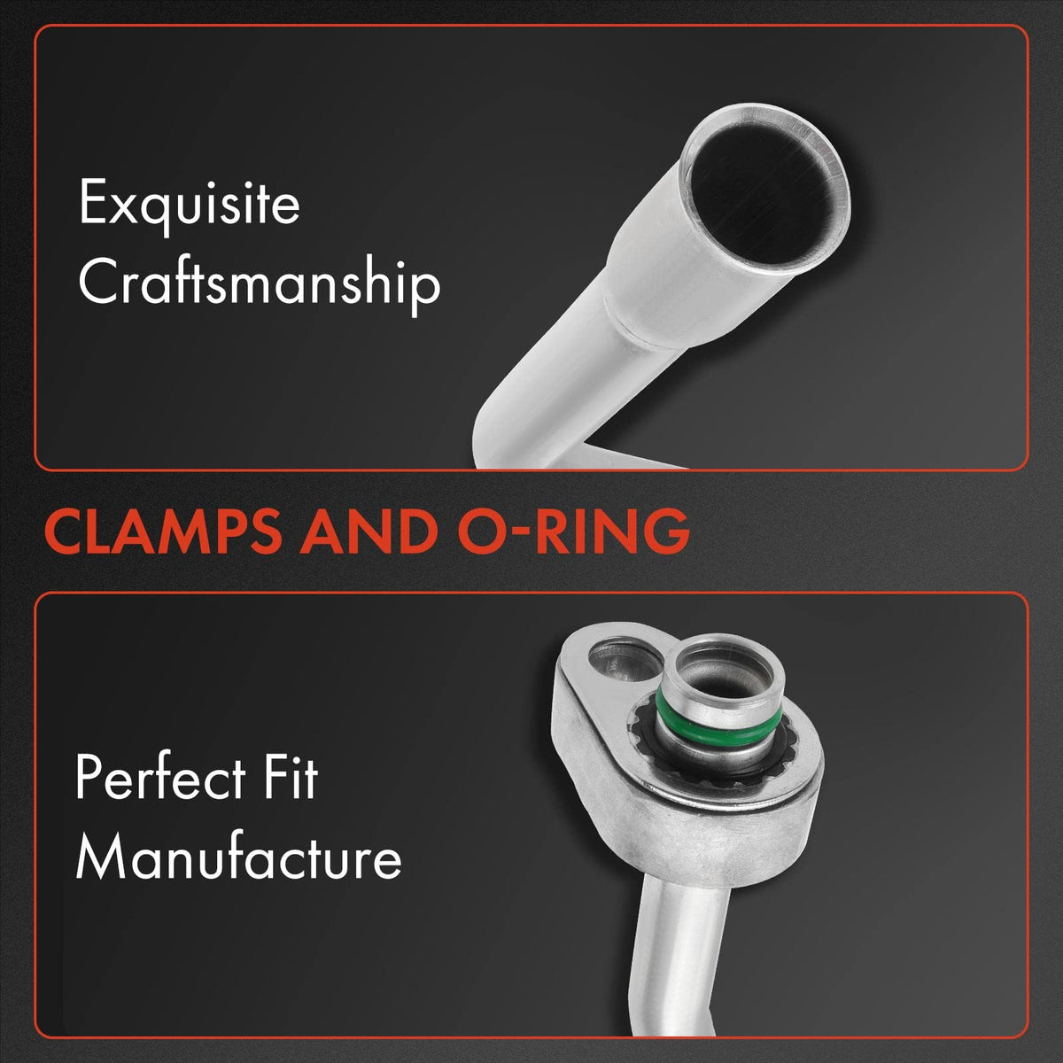 A-Premium closeup of compressor connection demonstrating precise OEM fit benefit