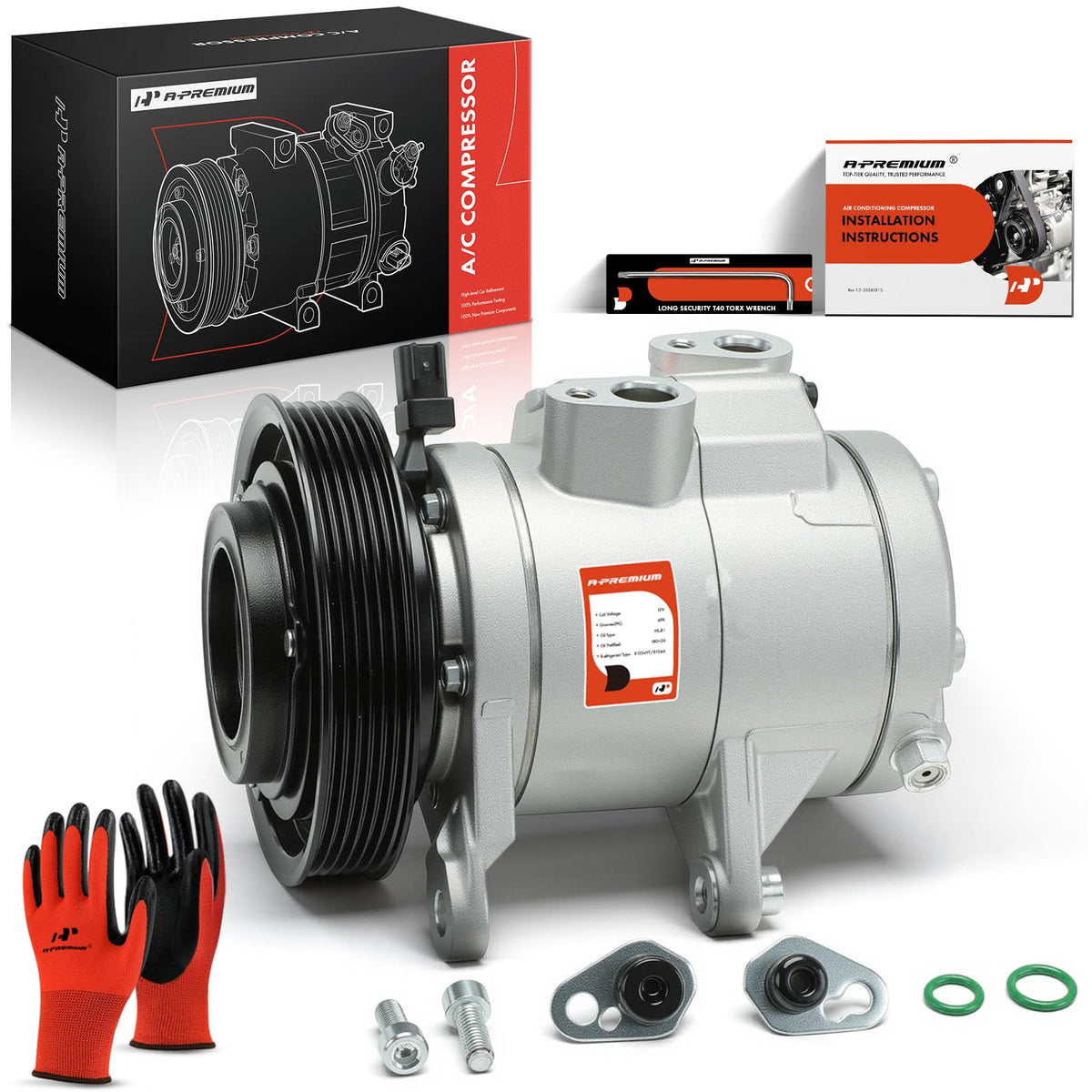 A-Premium compressor front assembly showing complete unit and quick install benefit