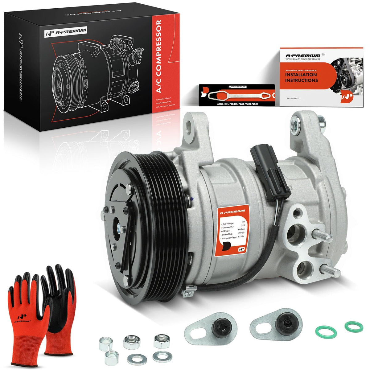 A-Premium compressor front view showing full assembly and clear replacement fit