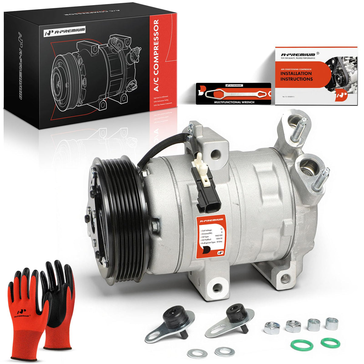 A-Premium compressor front view showing precise fit and reliable replacement benefit