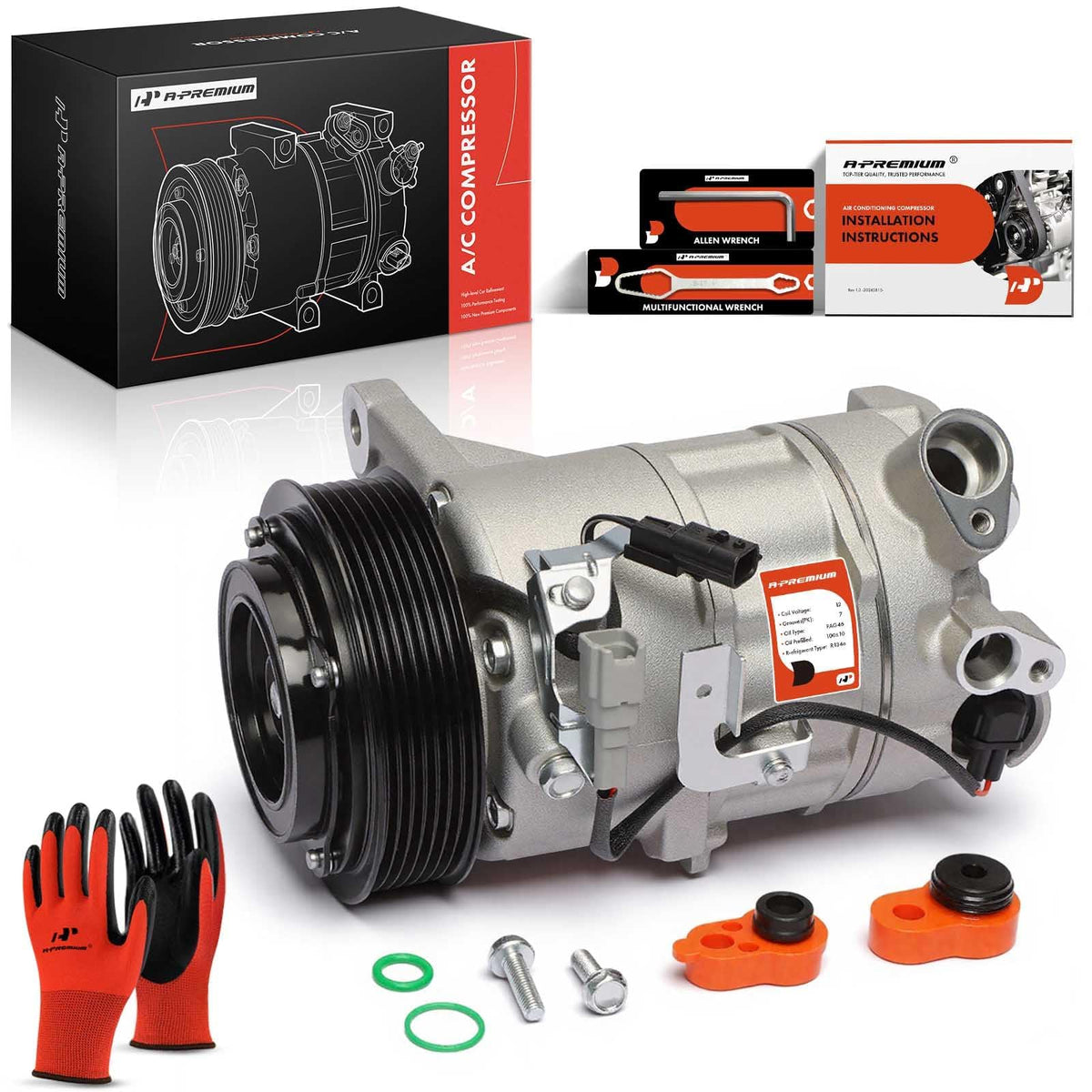 A-Premium compressor front view showing complete unit and easy replacement benefit