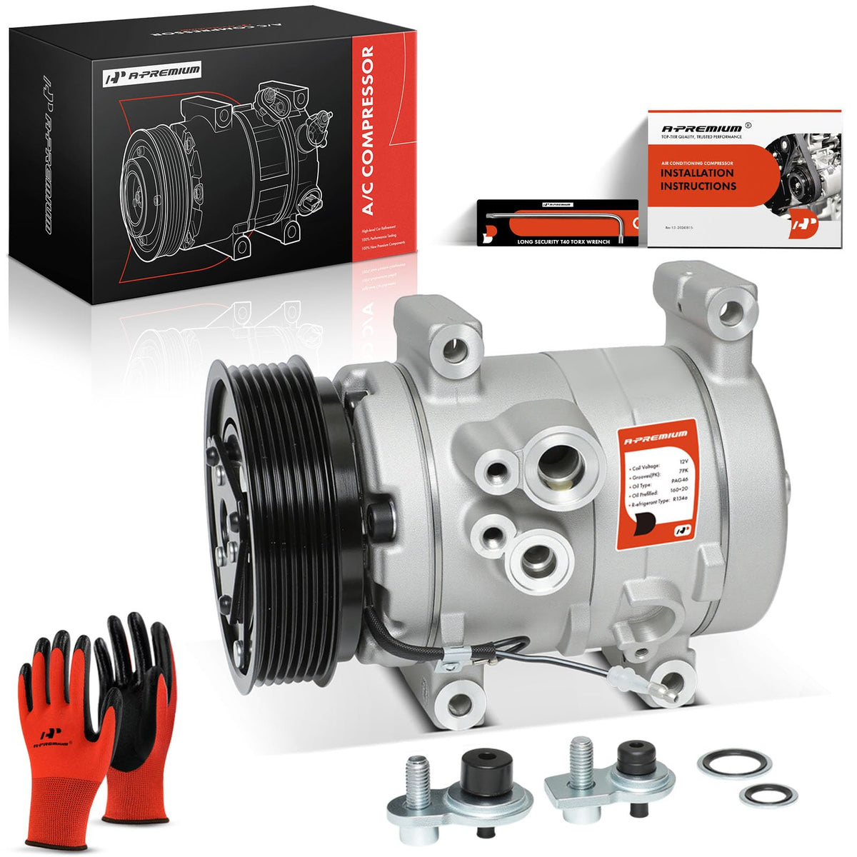 A-Premium compressor front view showing full assembly and reliable replacement benefit