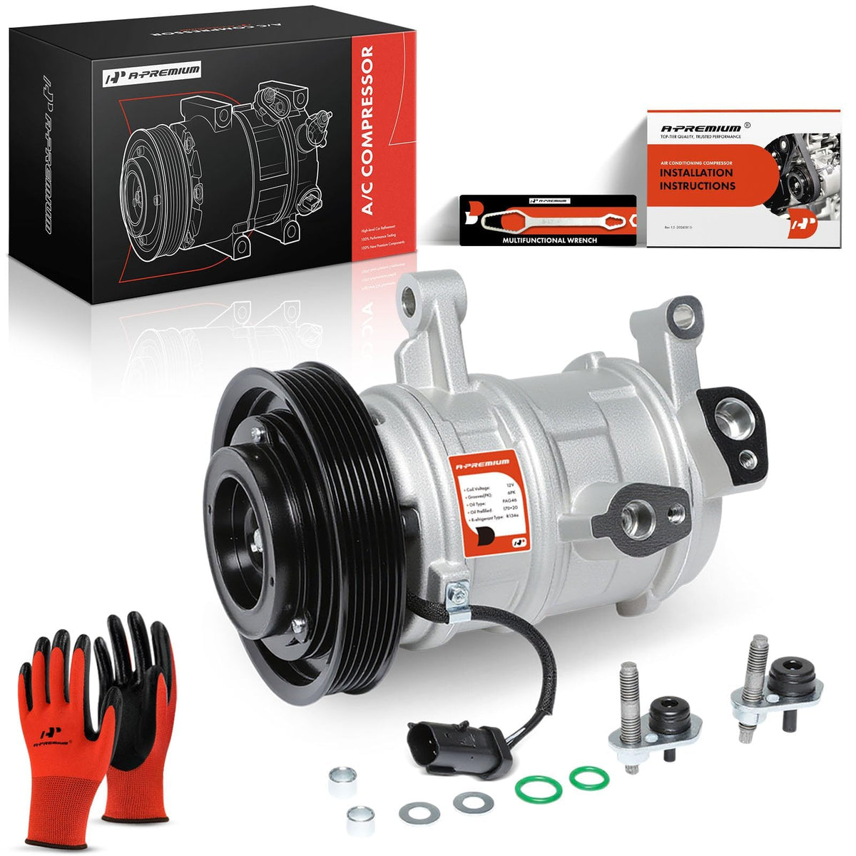 A-Premium compressor front view showing fitment and direct-replacement benefit