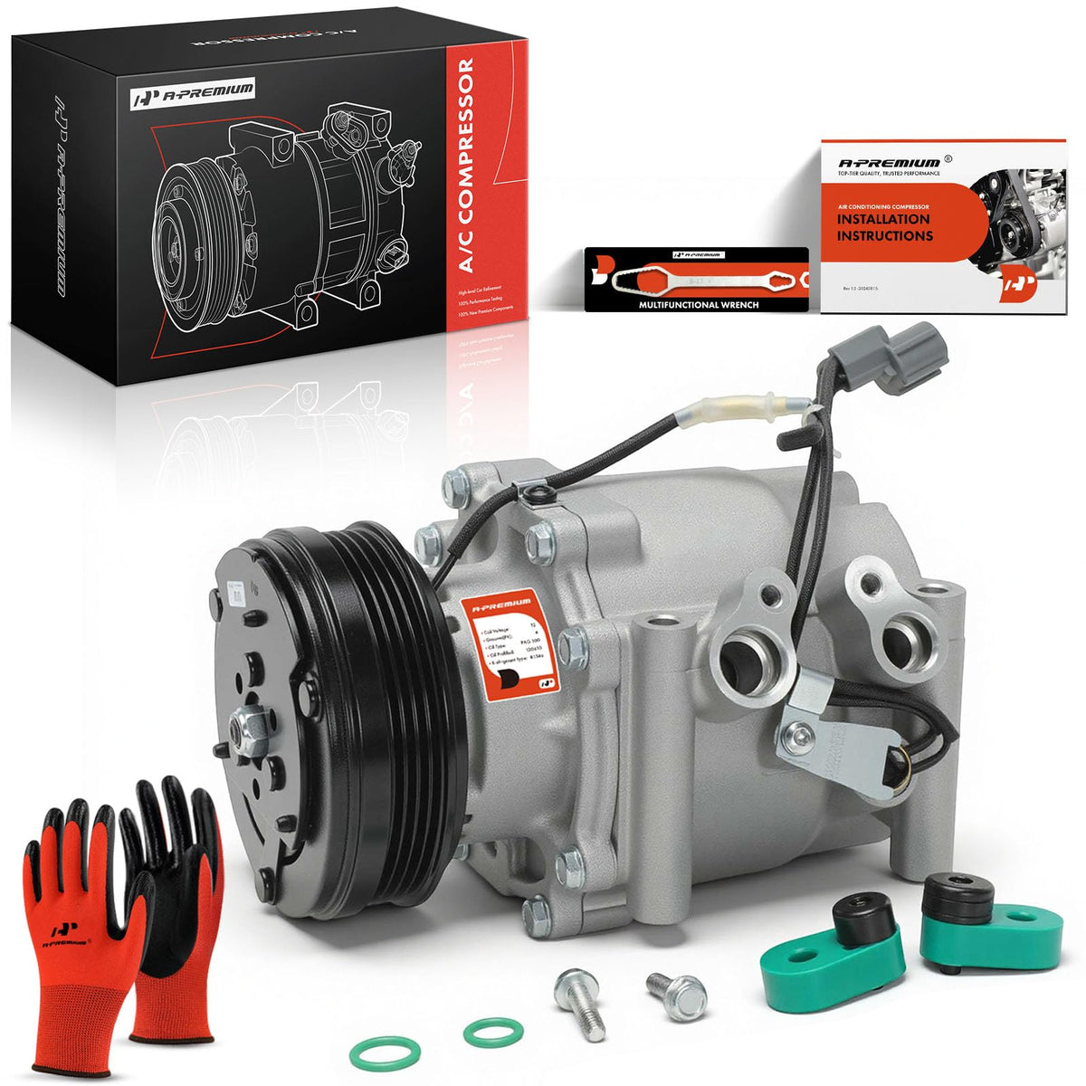 A-Premium compressor front view showing complete unit and benefit of direct-fit replacement