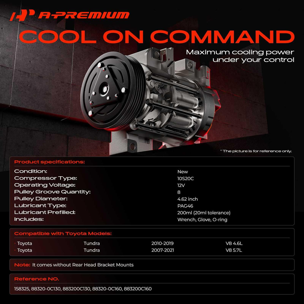 A-Premium compressor pulley close-up highlighting 8-groove design for belts