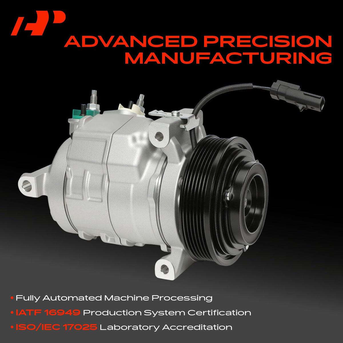 A-Premium pulley side with 6 grooves for correct belt alignment and performance