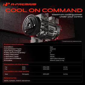 A-Premium compressor side profile displaying mounting points for accurate fitment